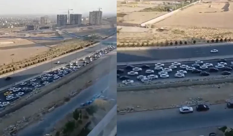 Tahran’da İsrail Saldırıları Sonrası Uzun Araç Kuyrukları Oluştu