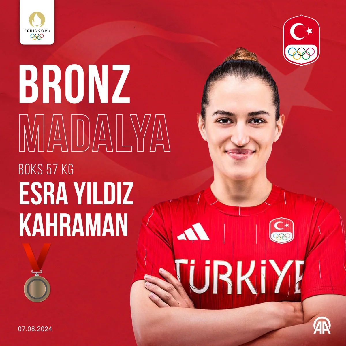 Milli Boksör Esra Yıldız Kahraman, Olimpiyatlarda Üçüncülük Elde Etti