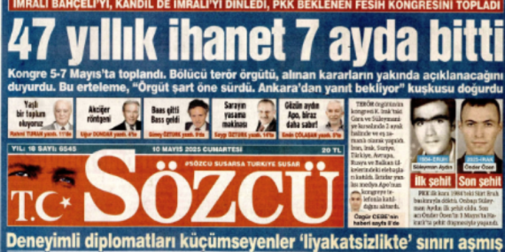 PKK’NIN FESİH KARARI GAZETE MANŞETLERİNE BÖYLE YANSIDI
