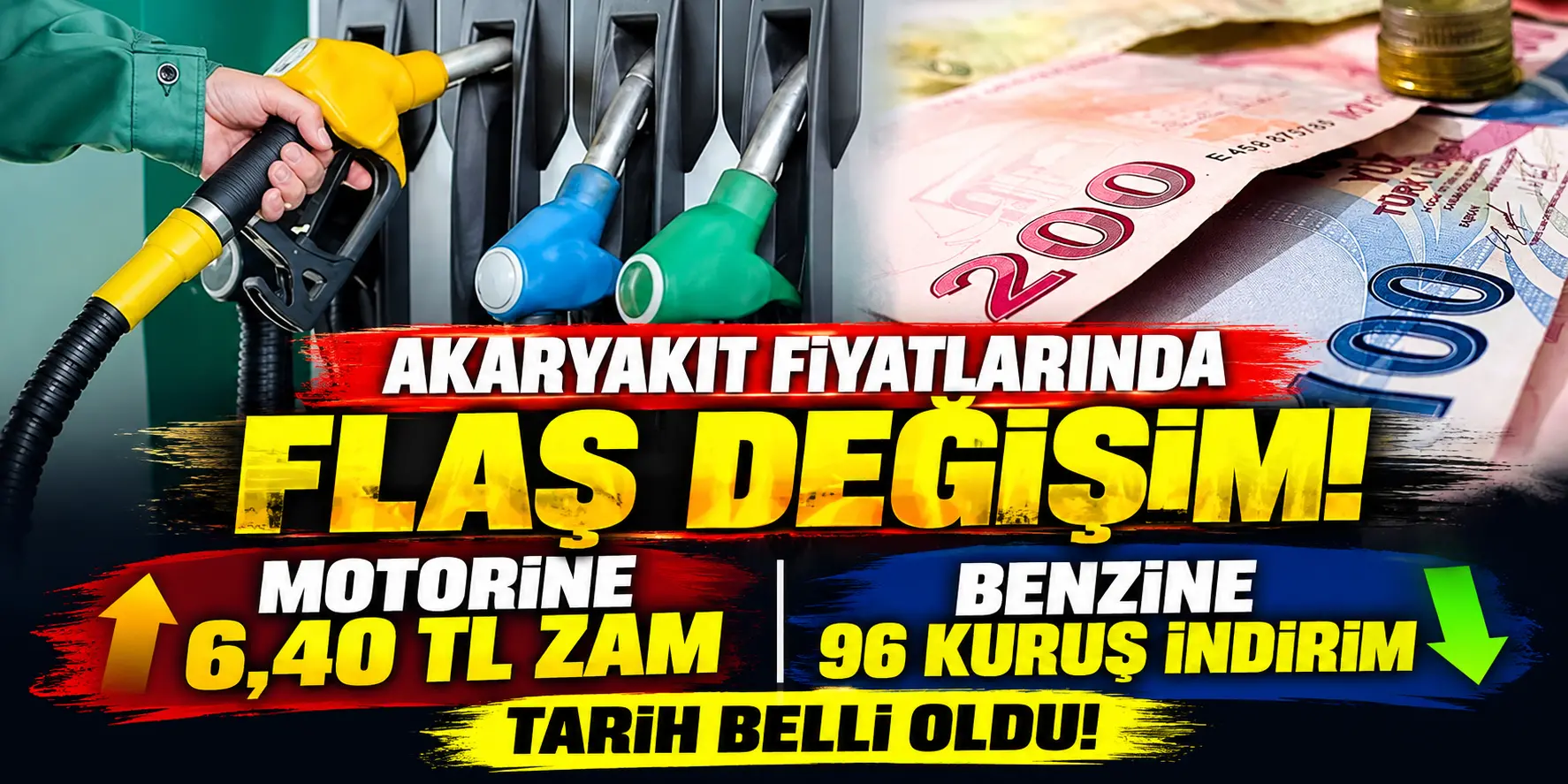 Motorine 6,40 TL zam, benzine 96 kuruş indirim! Akaryakıt fiyatlarında tabela değişiyor