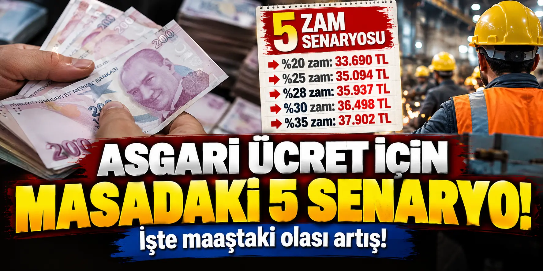 2027 Asgari Ücret İçin 5 Zam Senaryosu: İşte Masadaki Rakamlar