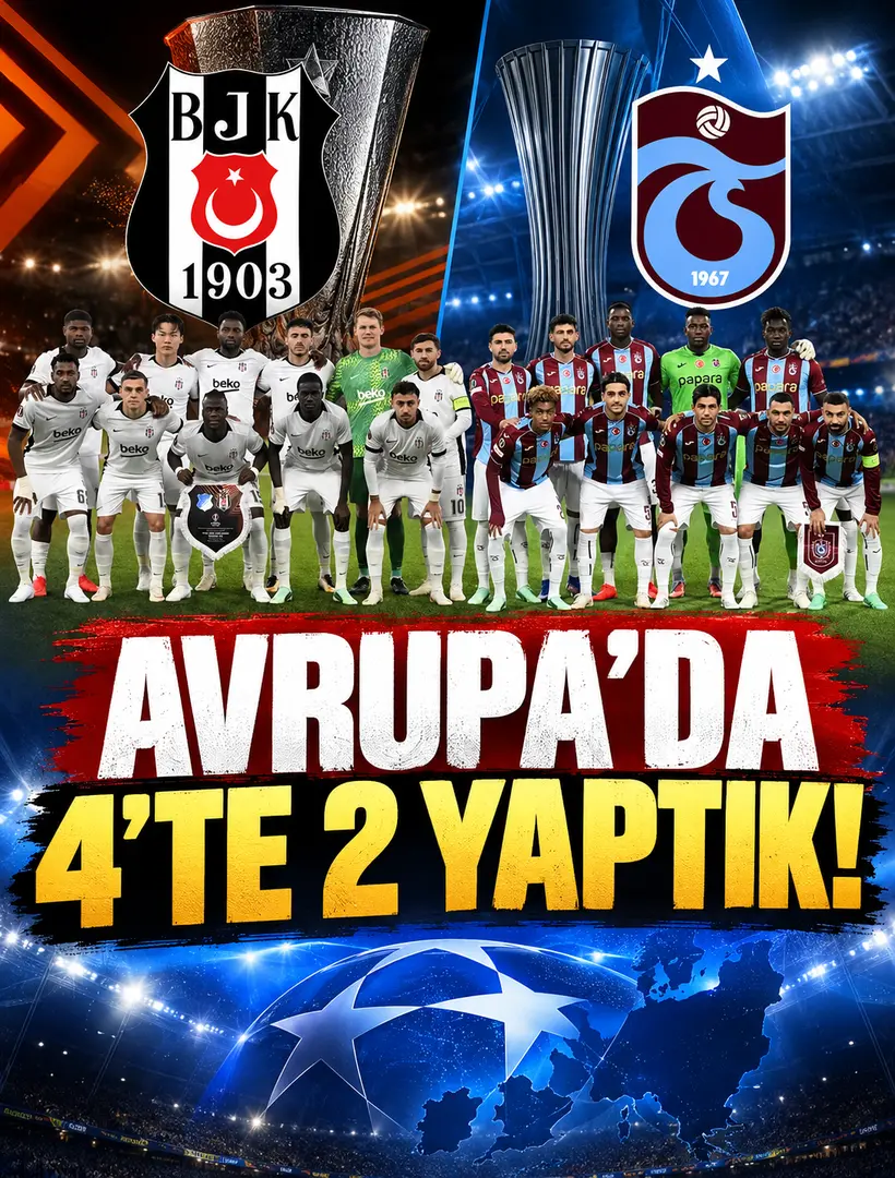 Avrupa Kupalarında Türk Takımları 4’te 2 Yaptı! Beşiktaş ve Trabzonspor’dan Kritik Galibiyet
