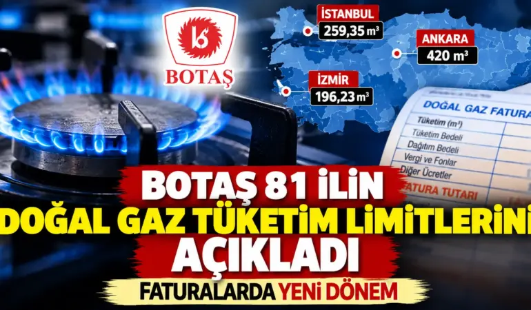 BOTAŞ 81 İlin Doğal Gaz Tüketim Limitlerini Açıkladı!