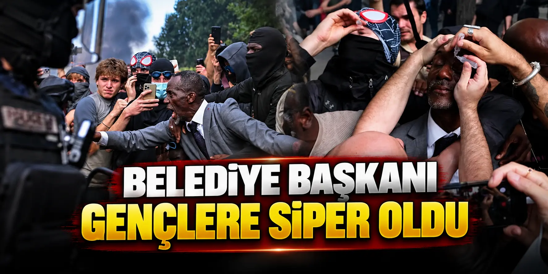 Fransa’da belediye başkanı polisin karşısına dikildi: Öğrencilere siper oldu!