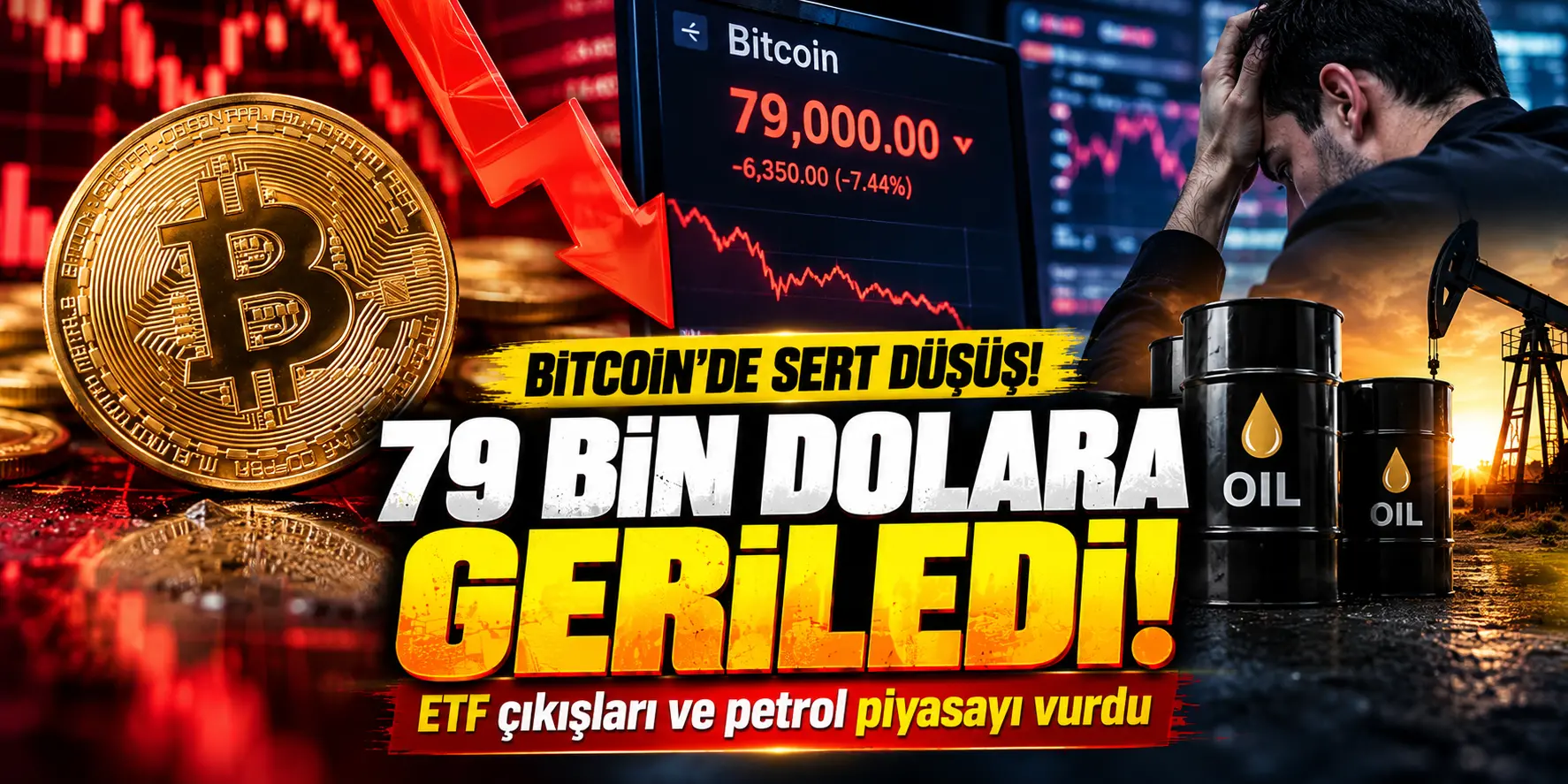 Bitcoin’de Sert Düşüş! 79 Bin Dolara Geriledi, 815 Milyon Dolarlık Pozisyon Tasfiye Edildi
