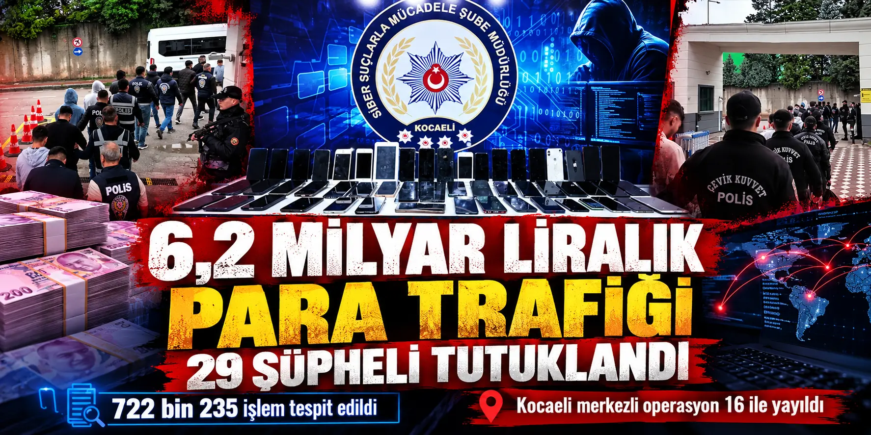 Hesaplarda 6 Milyar Lirayı Aşan Hareket! 29 Şüpheli Cezaevine Gönderildi