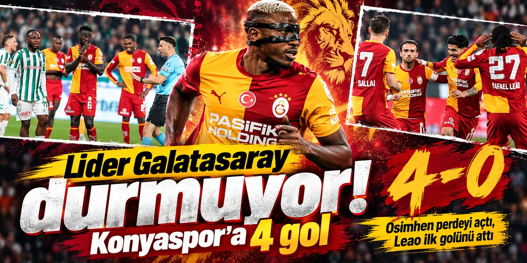 Aslan deplasmanda fırtına gibi esti! Konyaspor’a 4 gol