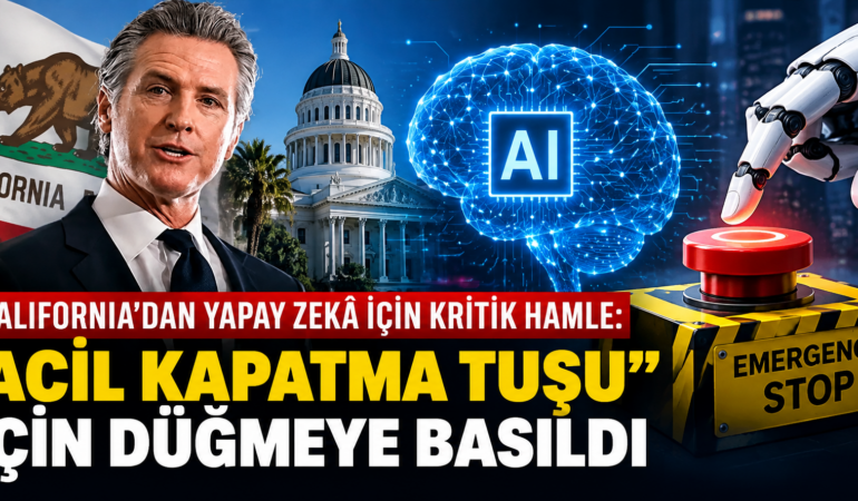 Yapay zekâya fren geliyor! Newsom’dan “acil kapatma tuşu” hamlesi