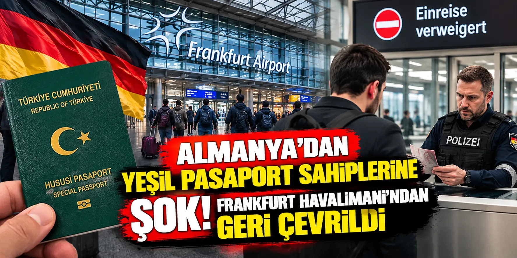 Almanya’dan Yeşil Pasaport Sahiplerine Şok! Frankfurt Havalimanı’ndan Geri Çevrildi