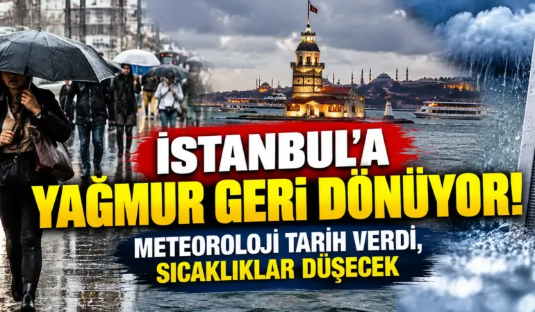 İstanbul’a Yağmur Geri Dönüyor! Meteoroloji Tarih Verdi, Sıcaklıklar Düşecek