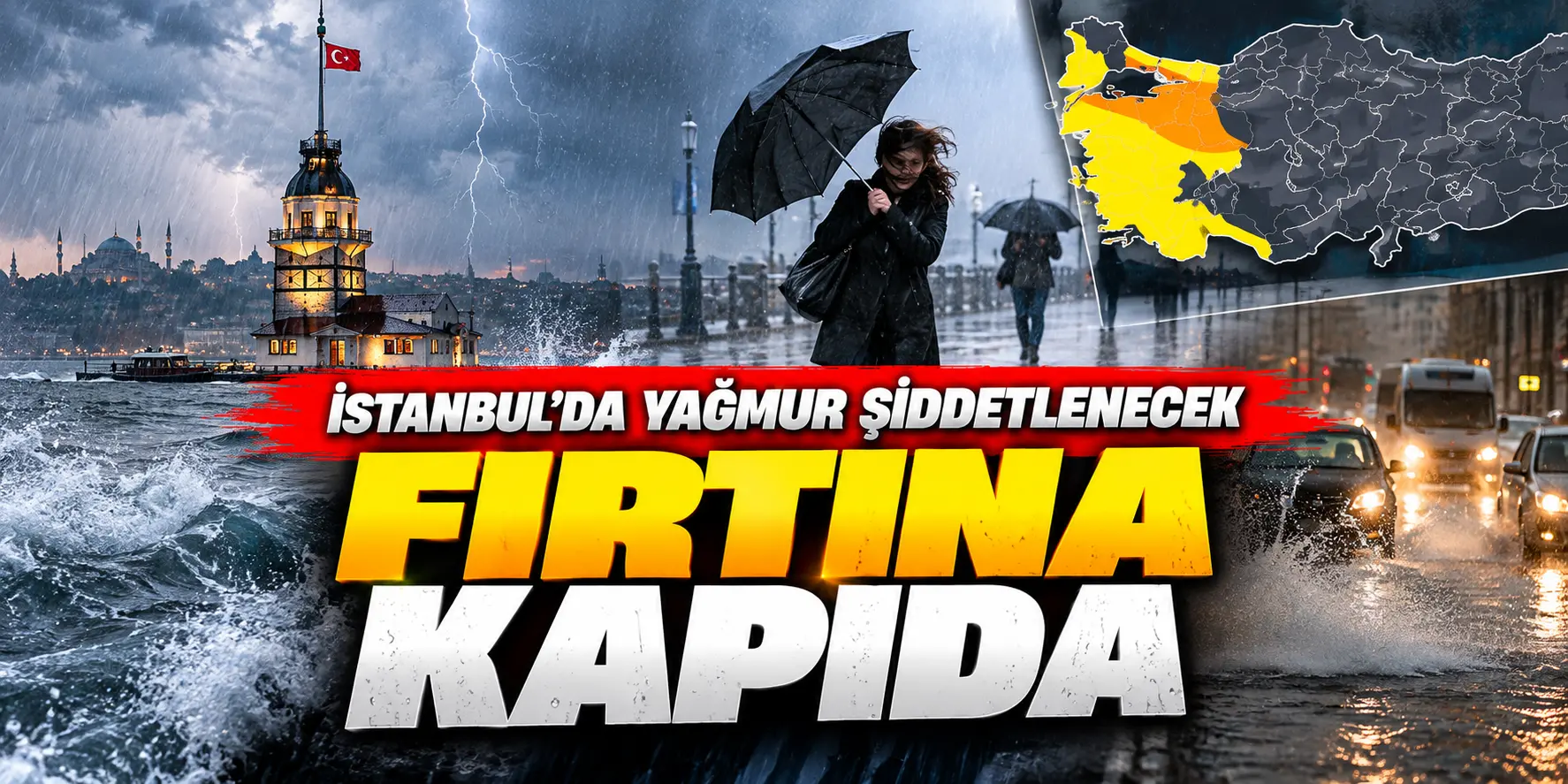 İstanbul’da fırtına alarmı! Saatte 80 kilometre hızla esecek, 70 kilogram yağış bekleniyor