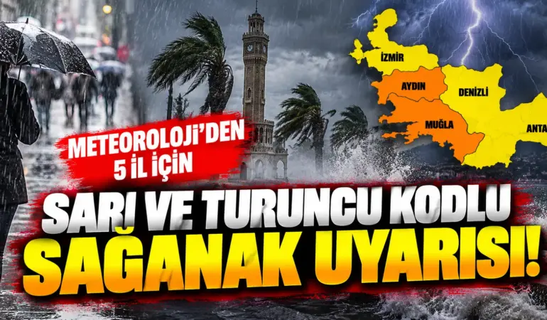 Meteoroloji’den 5 İl İçin Sarı ve Turuncu Kodlu Alarm! Şiddetli Sağanak Geliyor