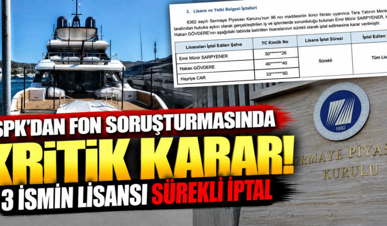 SPK’dan Fon Soruşturmasında Kritik Karar: 3 İsmin Lisansı Sürekli İptal