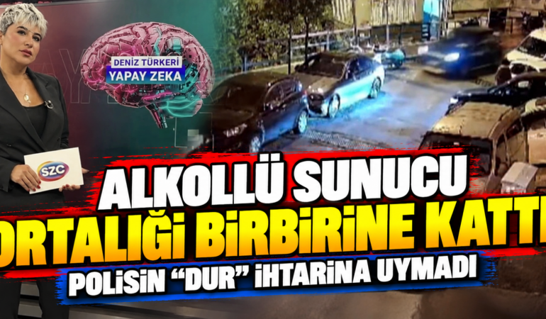 Alkollü sunucu ortalığı birbirine kattı! Polisten kaçarken kaza yaptı  polisin “dur” ihtarına uymadı