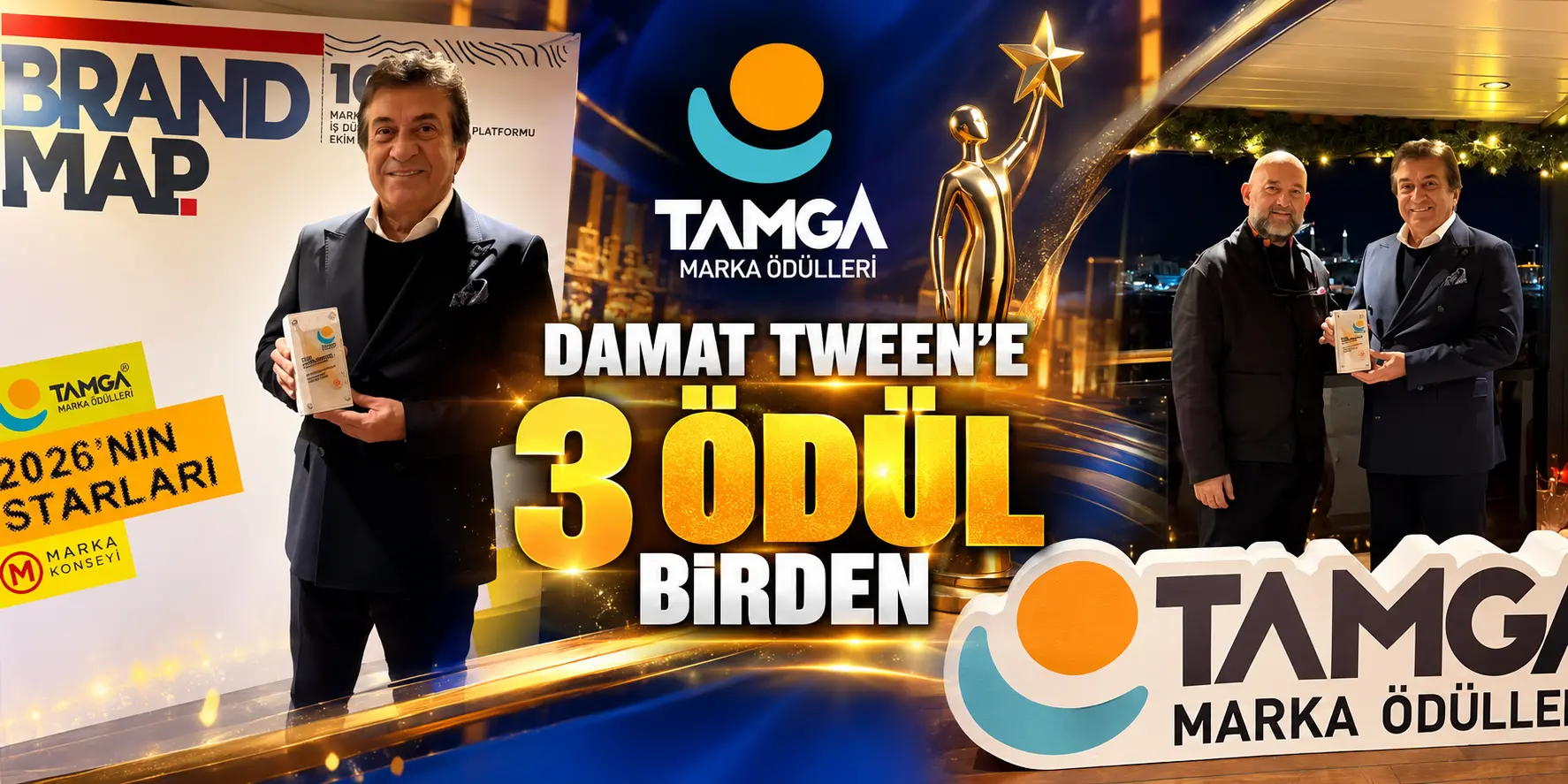 TAMGA Ödülleri’nin ilk yılında Damat Tween olarak üç değerli ödüle layık görülmekten büyük gurur duyuyorum.