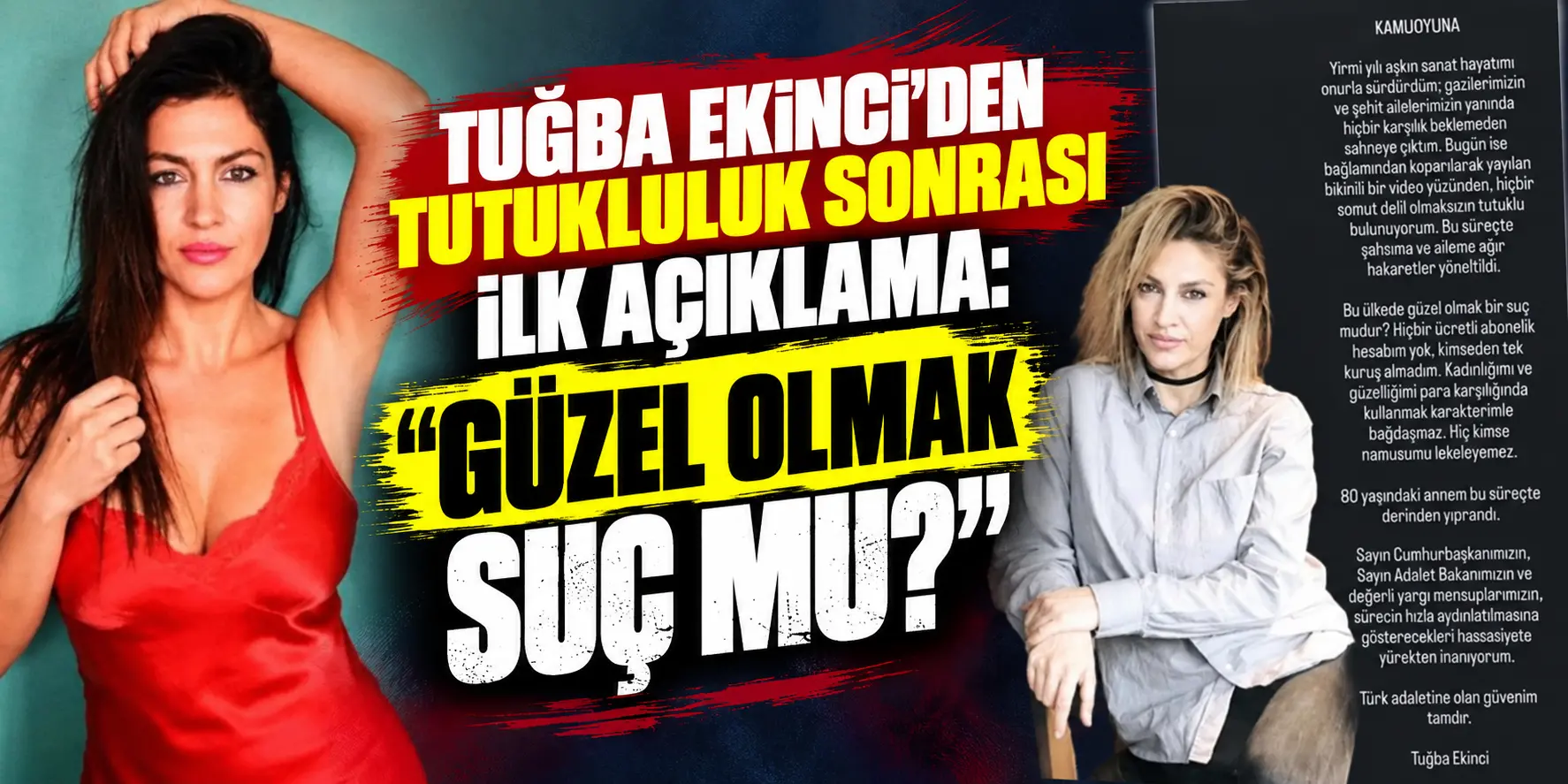 Tuğba Ekinci’den Tutuklanmasının Ardından İlk Açıklama: “Güzel Olmak Suç mu?”