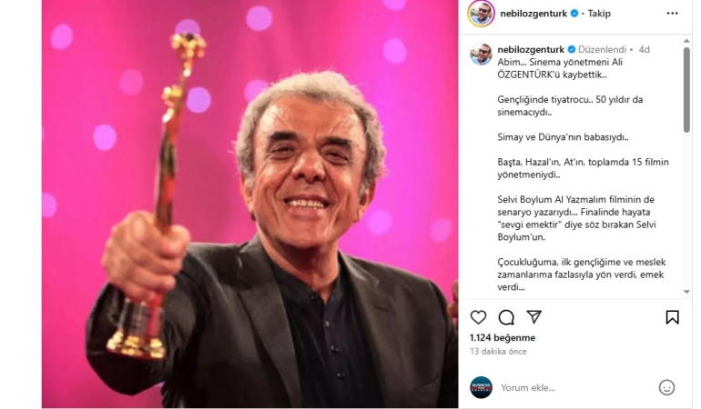 TÜRK SİNEMASININ USTASI ALİ ÖZGENTÜRK HAYATINI KAYBETTİ