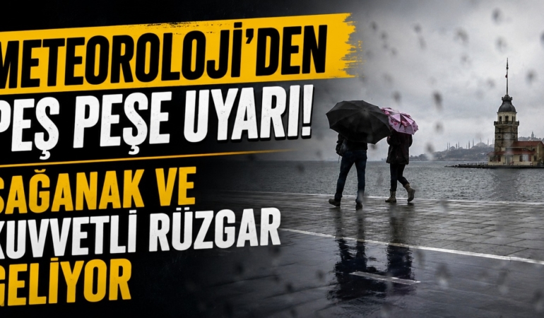 Meteoroloji’den Peş Peşe Uyarı: Sağanak ve Kuvvetli Rüzgar Geliyor