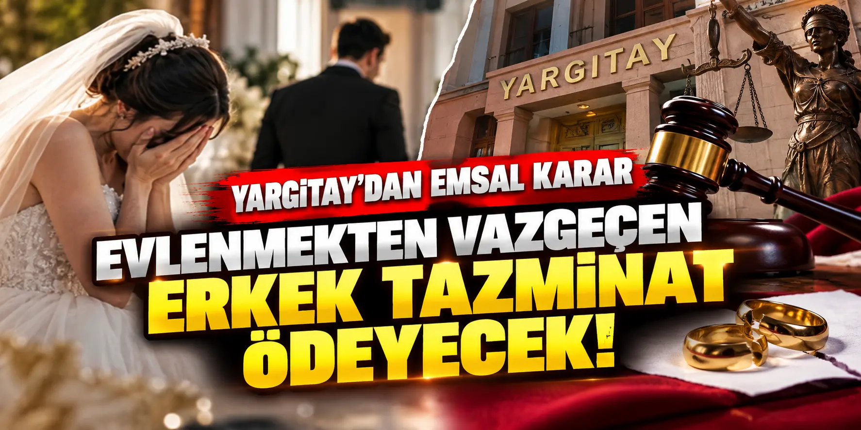 Yargıtay’dan Emsal Nitelikte Karar: Düğün Günü Evlenmekten Vazgeçen Erkek Tazminat Ödeyecek