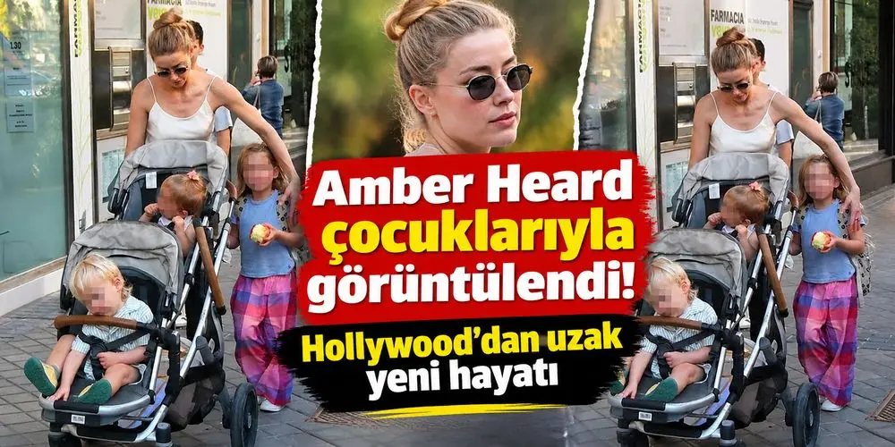 Amber Heard Üç Çocuğuyla Madrid’de Görüntülendi! Hollywood’dan Uzak Yeni Hayatı