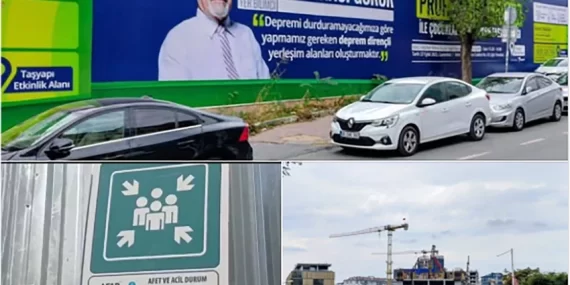 Naci Görür, deprem toplanma alanındaki rezidansın reklam yüzü oldu
