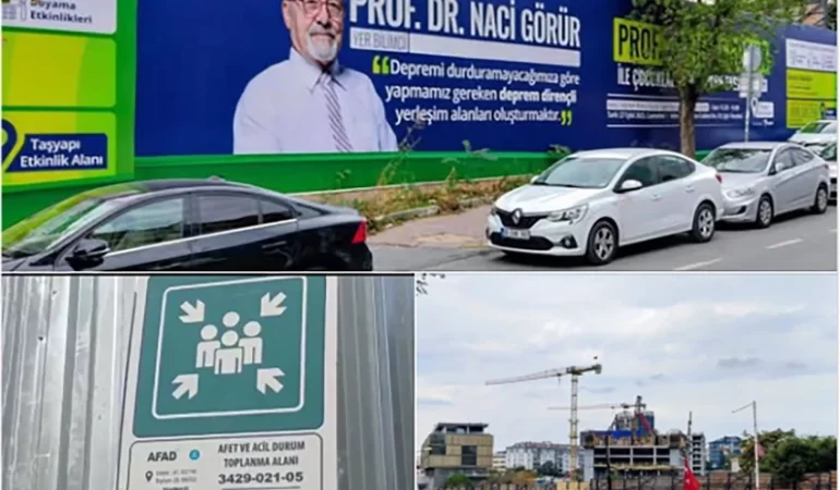 Naci Görür, deprem toplanma alanındaki rezidansın reklam yüzü oldu