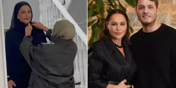 Sosyal medya karıştı: Hülya Avşar tesettür ile sette