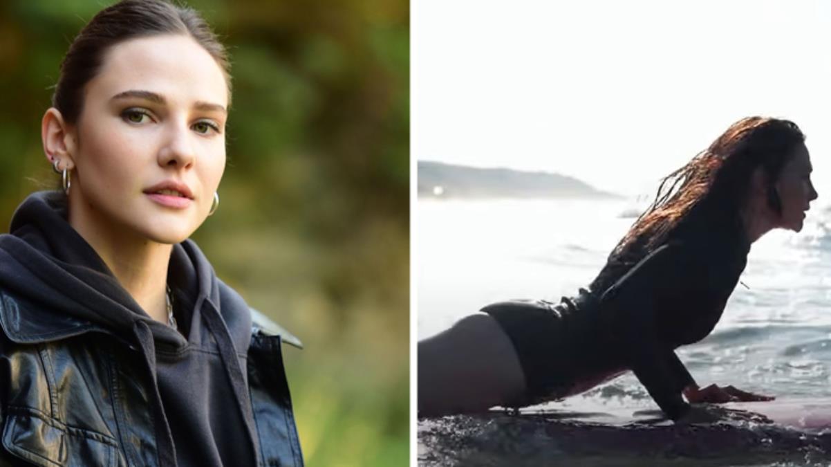Güzel oyuncu Alina Boz, programına konuk olduğu Kerim Savaş Sarı ile sörf yaptı