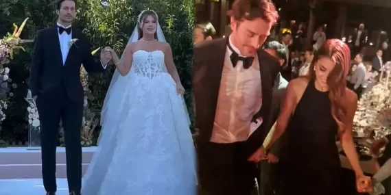 Feyyaz Şerifoğlu ve Merve Dinçkol’un Düğününde Hande Erçel Rüzgarı