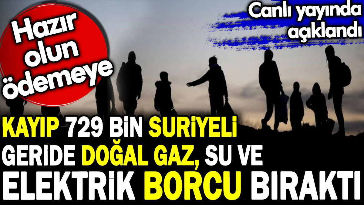 Kayıp 729 Bin Suriyeli’nin Geride Bıraktığı Borçlar: Doğal Gaz, Su ve Elektrik Ödemeleri Bekleniyor