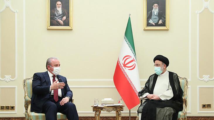 TBMM Başkanı Şentop, İran Cumhurbaşkanı Reisi ile bir araya geldi