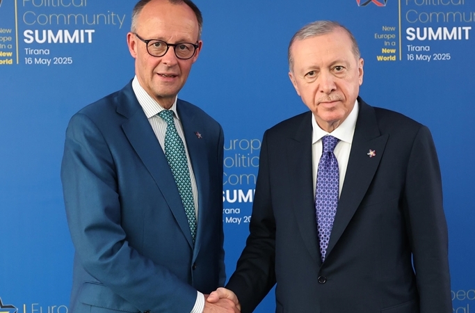 CUMHURBAŞKANI ERDOĞAN, ALMANYA BAŞBAKANI MERZ İLE GÖRÜŞTÜ